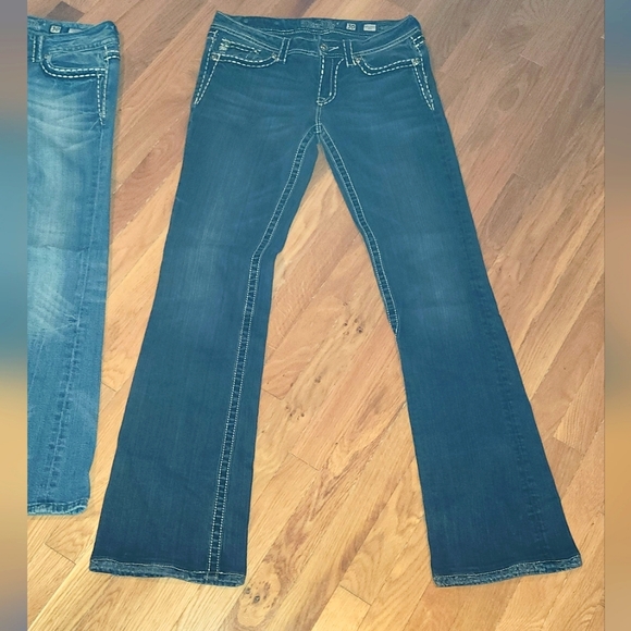 2PC SIZE 30 MISS ME BLING WINGS WHITE STITCHING BOOT & BLACK WHITE STITCHING - Picture 16 of 16